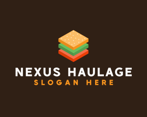 3D Burger Sandwich logo design