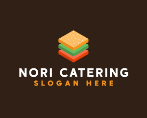 3D Burger Sandwich logo design