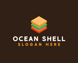 3D Burger Sandwich logo design