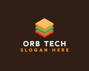 3D Burger Sandwich logo design