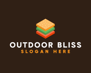 3D Burger Sandwich logo design