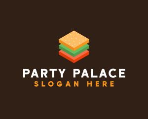 3D Burger Sandwich logo design