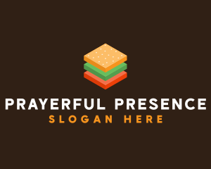 3D Burger Sandwich logo design