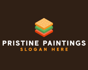 3D Burger Sandwich logo design