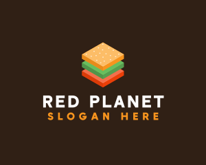 3D Burger Sandwich logo design