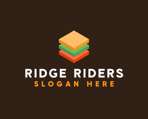 3D Burger Sandwich logo design