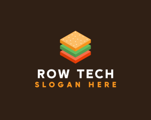 3D Burger Sandwich logo design