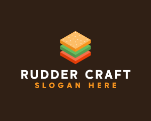 3D Burger Sandwich logo design