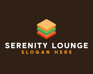 3D Burger Sandwich logo design