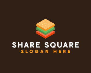 3D Burger Sandwich logo design