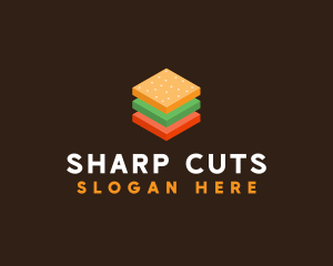 3D Burger Sandwich logo design