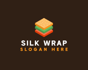 3D Burger Sandwich logo design