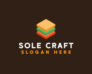 3D Burger Sandwich logo design