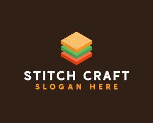 3D Burger Sandwich logo design