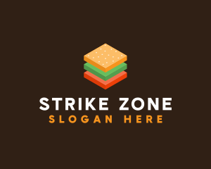 3D Burger Sandwich logo design