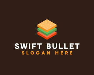 3D Burger Sandwich logo design