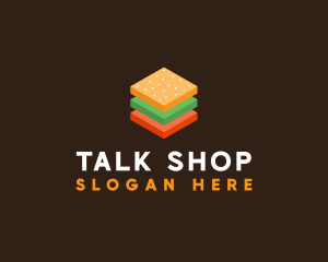 3D Burger Sandwich logo design