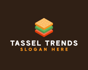 3D Burger Sandwich logo design