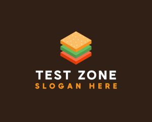 3D Burger Sandwich logo design