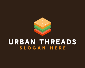 3D Burger Sandwich logo design