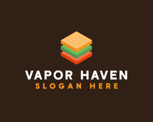 3D Burger Sandwich logo design