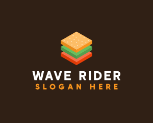 3D Burger Sandwich logo design