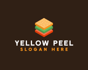 3D Burger Sandwich logo design