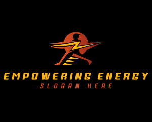 Lightning Electric Human logo design