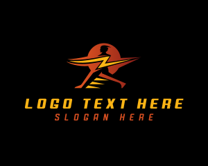 Electric - Lightning Electric Human logo design