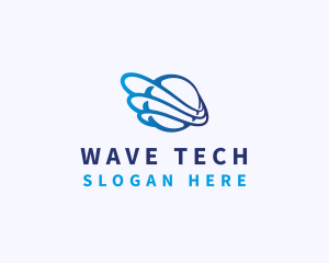 Gradient Biotech Wave logo design