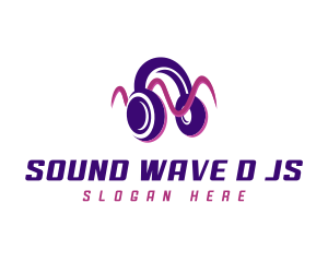 Music Headset Soundwave logo design