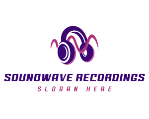 Music Headset Soundwave logo design