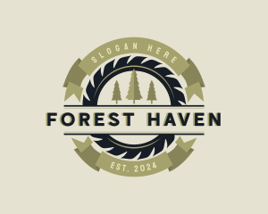 Forest Saw Lumberjack logo design