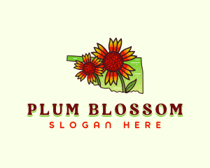 Oklahoma Flower Bloom logo design