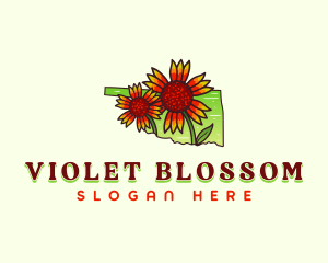 Oklahoma Flower Bloom logo design