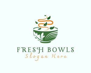 Organic Leaf Bowl logo design