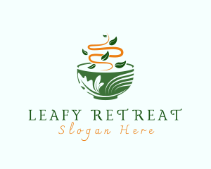 Organic Leaf Bowl logo design