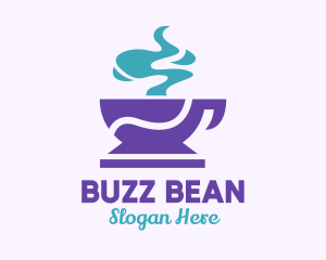 Purple Coffee Cup logo design