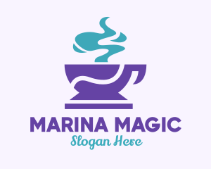 Purple Coffee Cup logo design