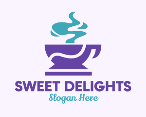 Purple Coffee Cup logo design