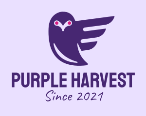 Purple Flying Owl  logo design