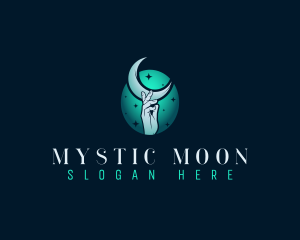 Mystic Moon Hand logo design