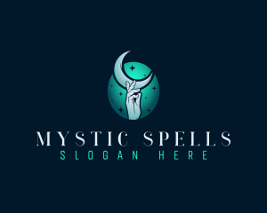 Mystic Moon Hand logo design