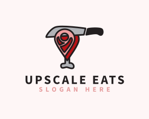 Meat Shop Location Pin logo design