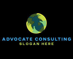 Earth Globe Hand logo