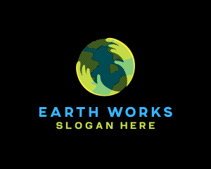 Earth Globe Hand logo design