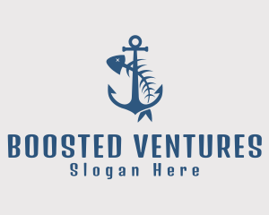 Fishbone Anchor Harbor logo design