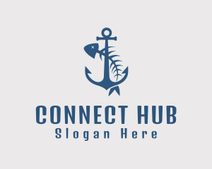 Fishbone Anchor Harbor logo design