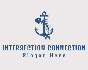 Fishbone Anchor Harbor logo design