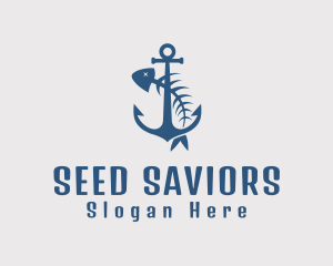 Fishbone Anchor Harbor logo design